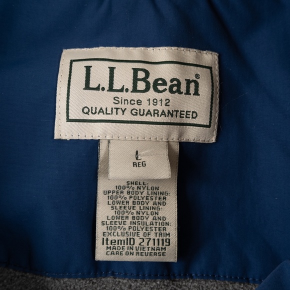 L.L. BEAN blue parka winter Anorak Jacket with Thinsulate size L - Picture 2 of 13